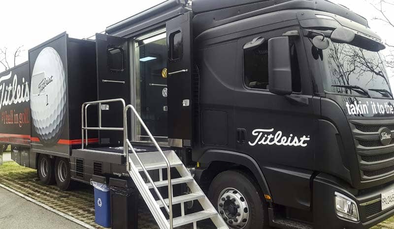 Our Titleist Tour Support Vehicle (TTSV) at the Korean Golf Tour's Dongbu Insurance Open.