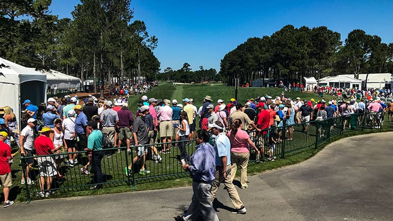 Crowd getting bigger on this early practice day morning.