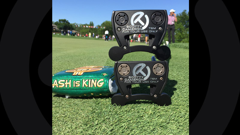 Different Tour Only finishes of our Futura T6M putters. Note the weights.