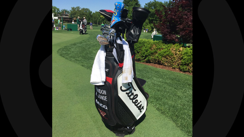 Titleist Brand Ambassador Brendon de Jonge's staff bag.