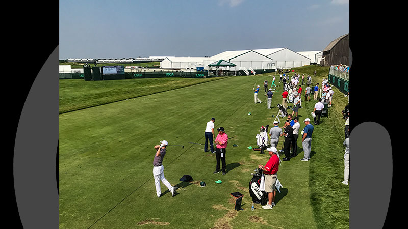 On the range at the 117th U.S. Open Championship.