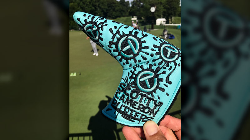 A very desirable Scotty Blue Paint Splash Circle T headcover.