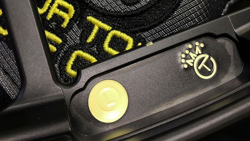 A custom L filled in Mello Yellow for this player.