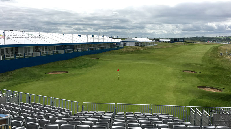 View of the 18th green.