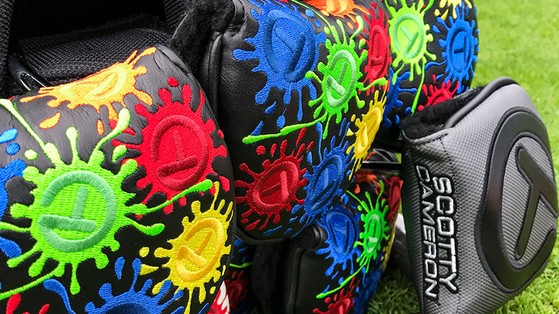Paint Splash Circle T headcover and a lone Industrial Circle T in our mid-square format.