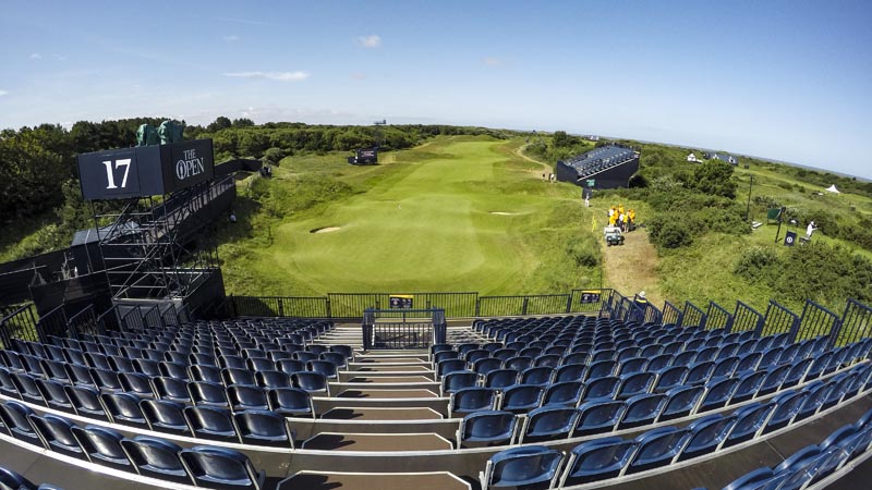 The 17th grandstand.