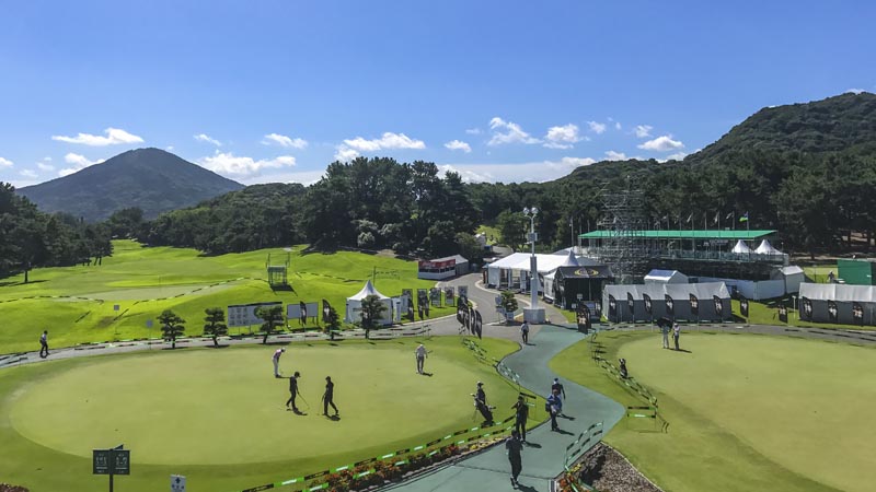 Beautiful day for golf in Japan.