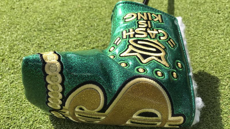 Our Cash is King headcover in bling green.