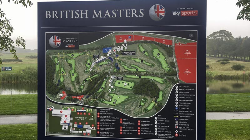 Course layout at the British Masters.