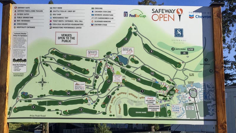 Course layout at Silverado Resort & Spa North in Napa, CA.