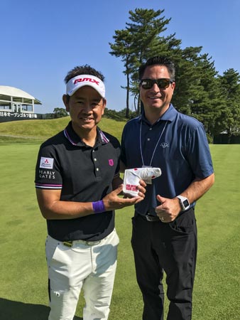 Bikke with Scotty Cameron Putter Studio fitting guru, Paul.
