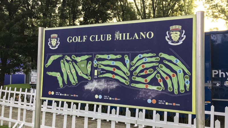 The layout at Golf Club Milano in Parco Reale di Monza, Italy.
