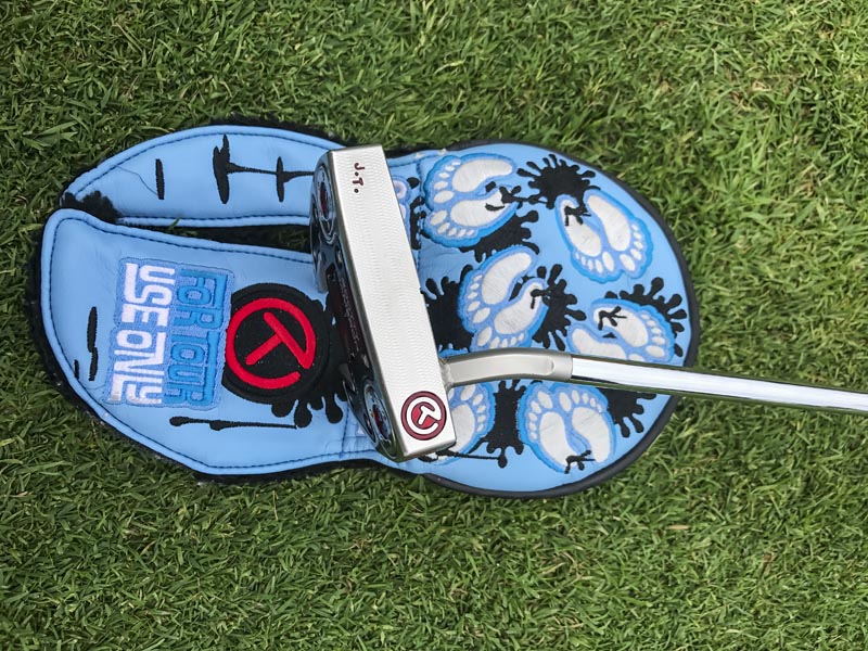 Justin Thomas' gamer with his Circle T Tar Heel headcover from his 2017 PGA Championship major victory.