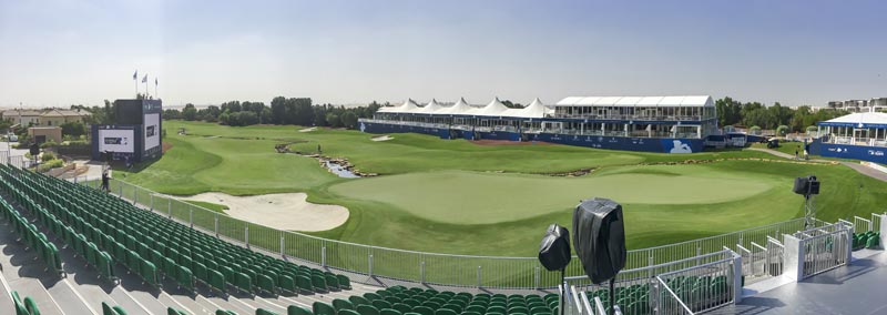 Hello, from the DP World Tour Championship in Dubai.
