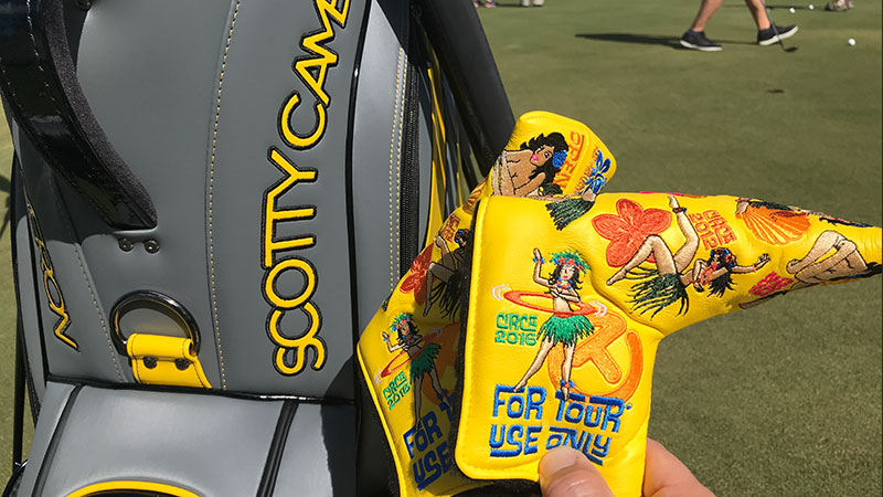 Loyal Scotty Cameron putter players at this week's Sony Open were treated to this year's Hula Girl Circle T headcover.