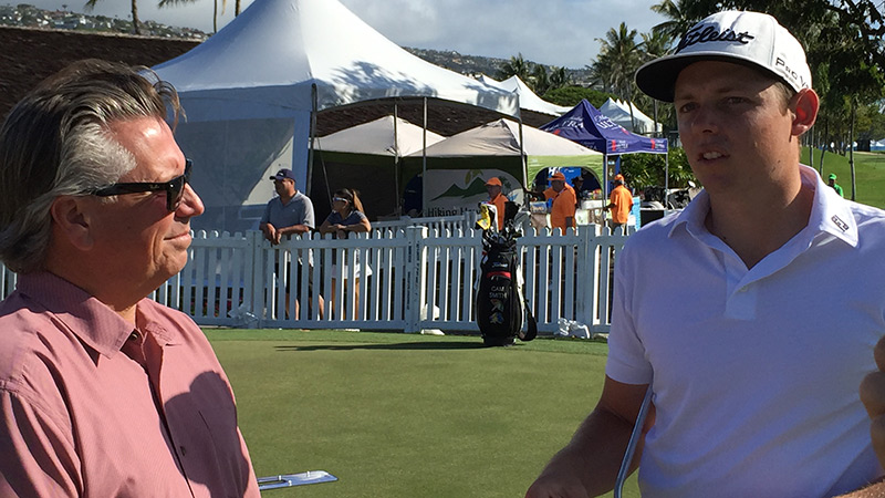 Scotty talking to Cameron Smith about his recent win at the Australian PGA Championship using his Craftsman putter.