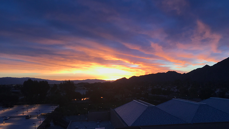 Sunrise in the desert.