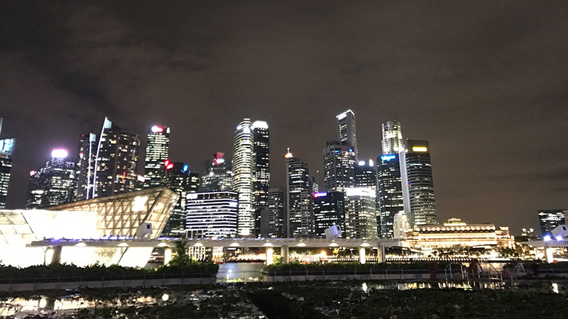 The Singapore skyline.