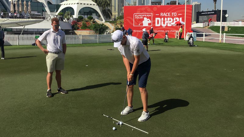 Bernd Wiesberger at work in Dubai.
