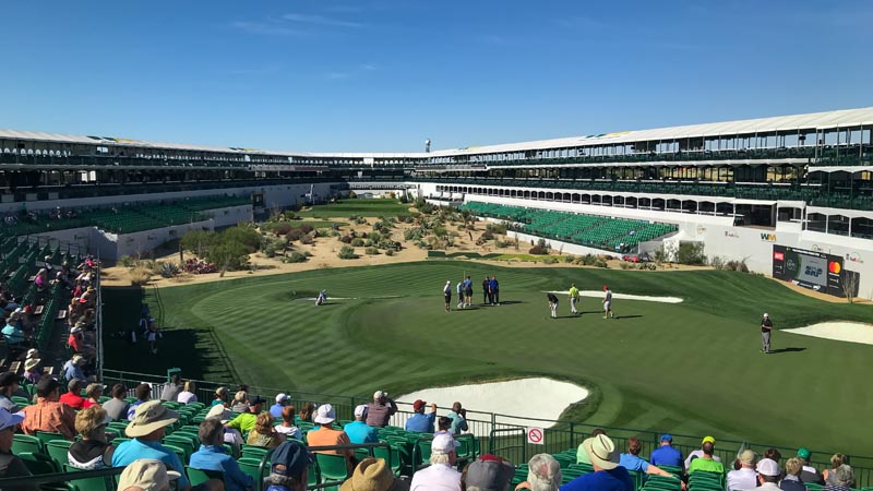 TPC Scottsdale Hole 16, 163 yards, par 3. You got this.