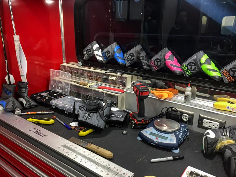 The tools of the trade at Pebble Beach this week in the TTSV (Titleist Tour Support Vehicle).