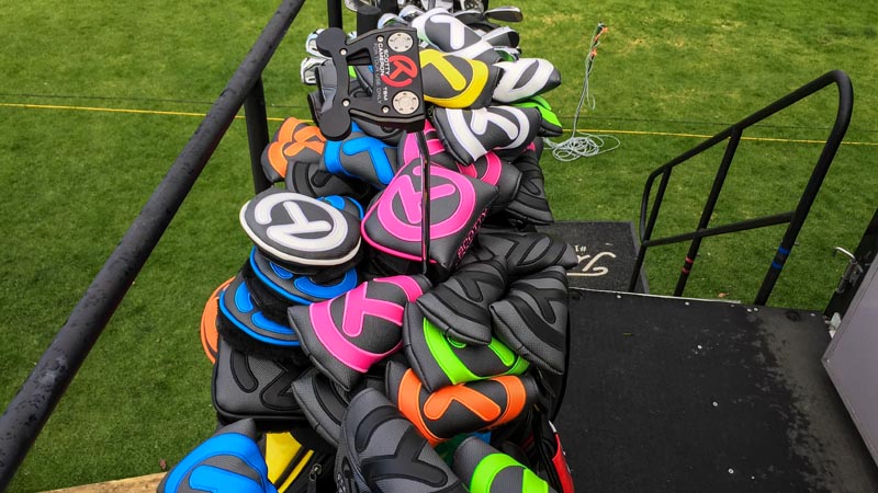 Pop color Circle T headcovers with a Futura T6M ready to go into play.