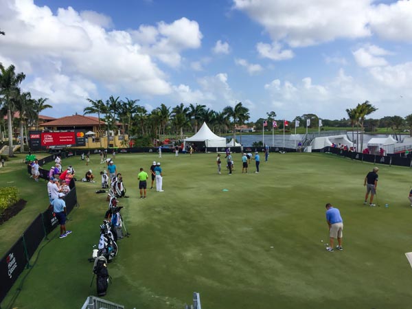 The scene from Palm Beach Gardens, FL, at The Honda Classic.