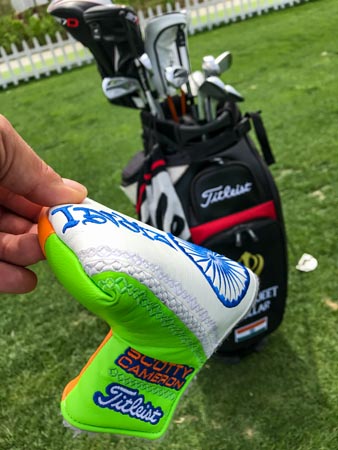 Gaganjeet Bhullar's custom Putter Studio-designed headcover.