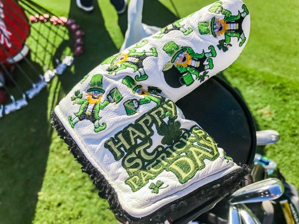 Our 2014 St. Patrick's Day headcover out on Tour.