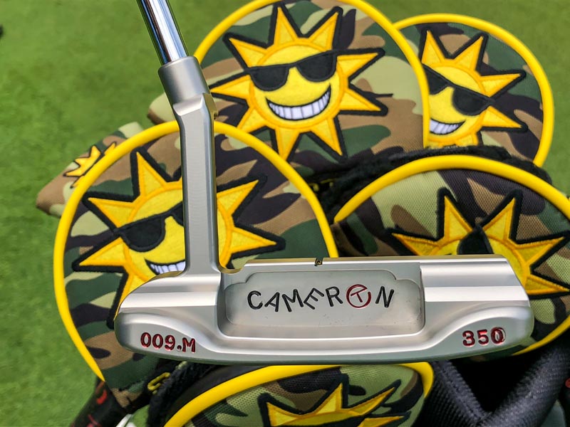 Custom Shop Sunshine Camo headcovers frame a classic 009M.