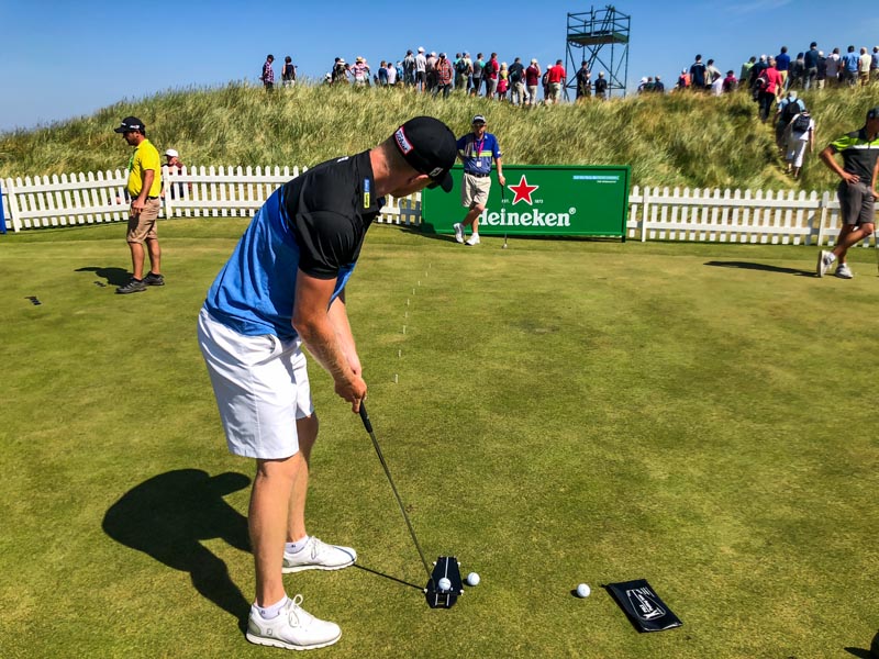 Jens Dantorp going through his putting drills.