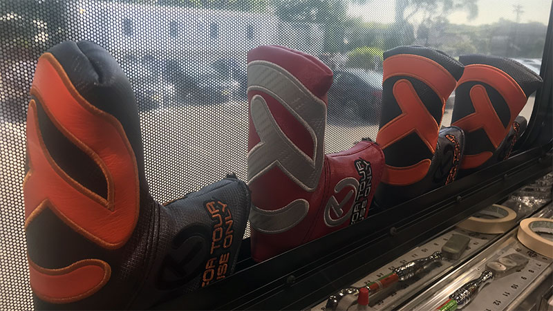 Industrial Circle T headcovers all in a row.