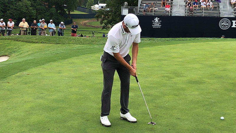 Patrick Cantlay with his Concept X-02 prototype Tour putter.