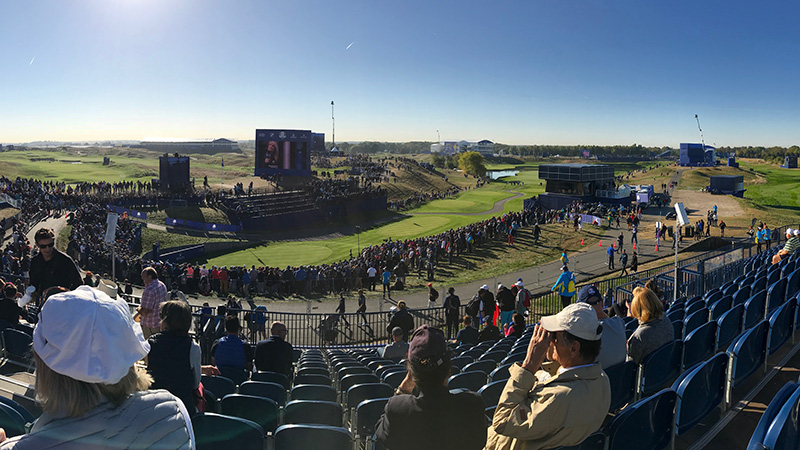 Wide angle view of pre-Cup activities.