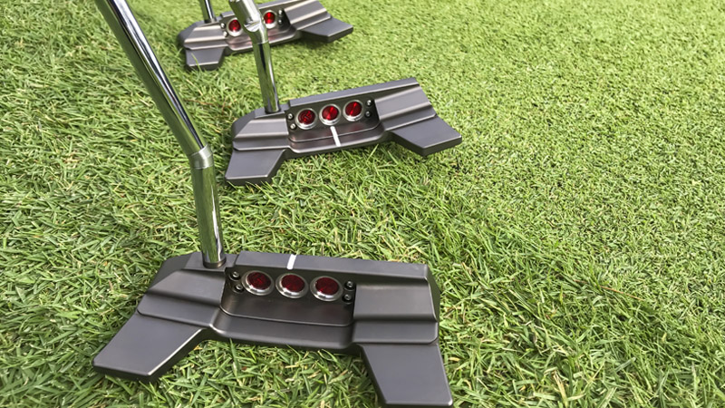 Concept X Tour putters on the practice green in Japan.