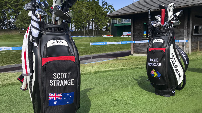 Titleist FPL players' staff bags.