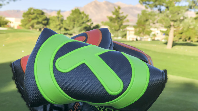 Industrial Circle T headcovers in vibrant colors.