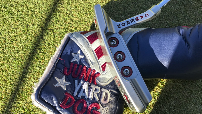 Newport 2 Button Back with Custom Shop Industrial Junk Yard Dog headcover.