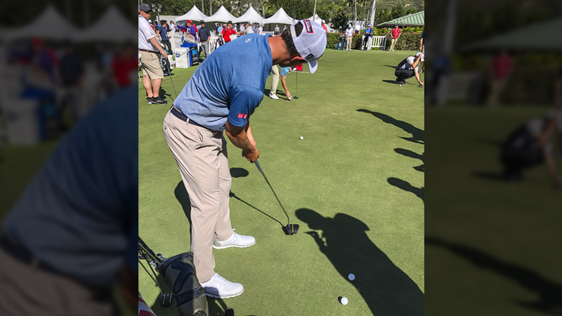 Adam Scott working with a new prototype mallet.