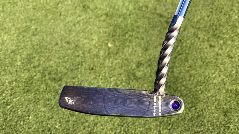 Damascus steel. Hot bend twisty neck. Vertical stamper. All boxes checked.