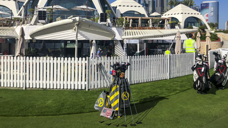 Tour putters on display in Dubai.