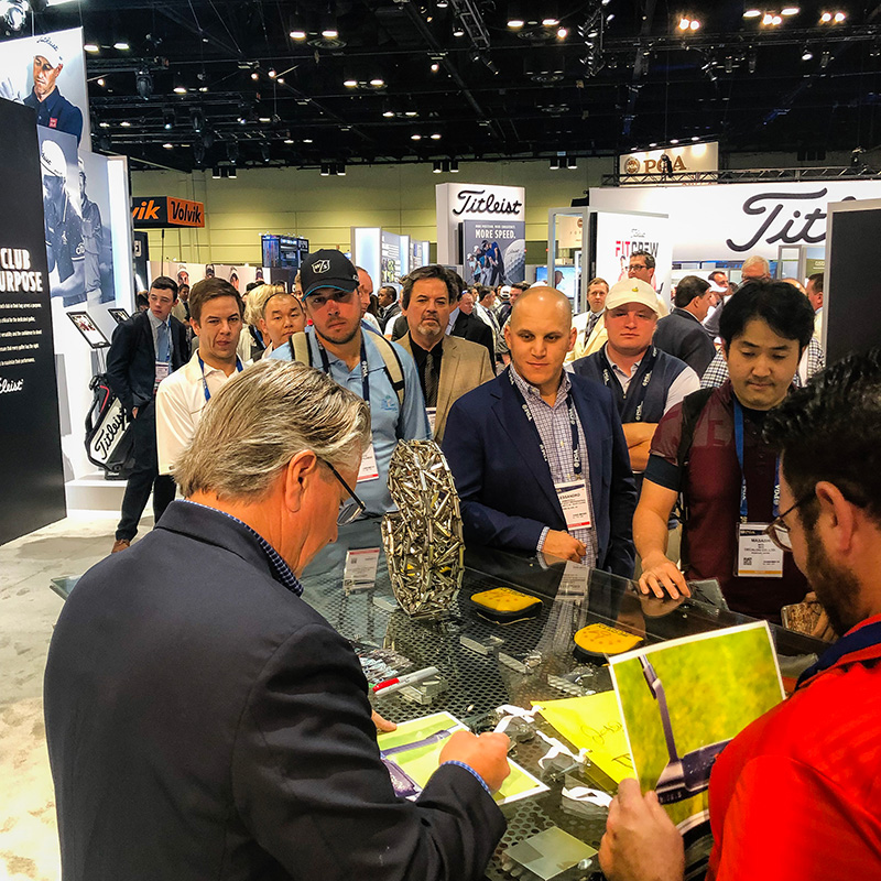 Scotty's appearance in the Titleist booth always draws a crowd.