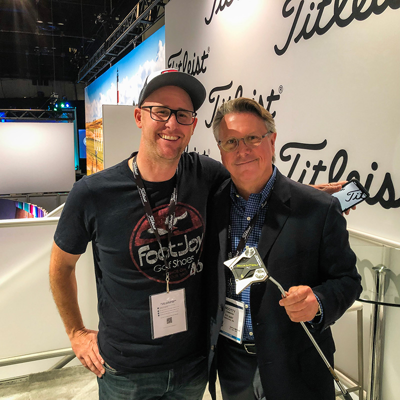 Scotty and Mark Crossfield in the Titleist booth.