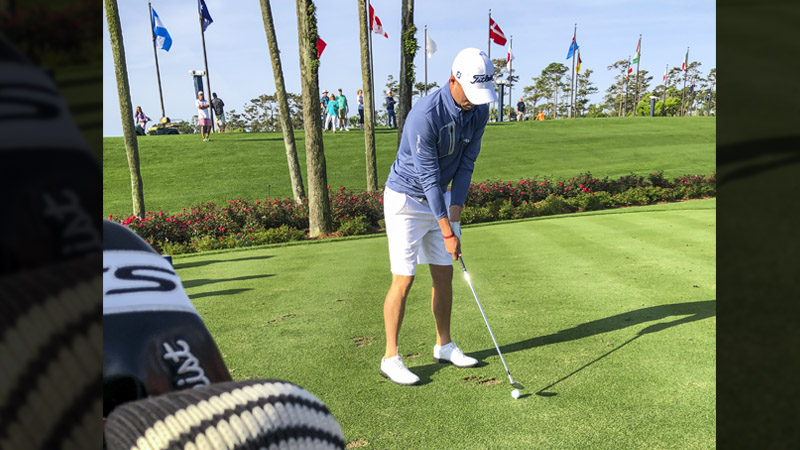 Justin Thomas earlier in the week during a practice round.