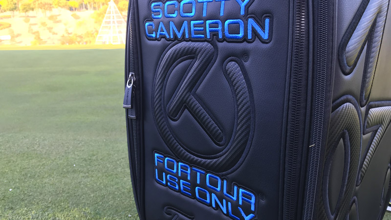 Our Scotty Cameron staff bag on the green at this week's Token Homemate Cup.
