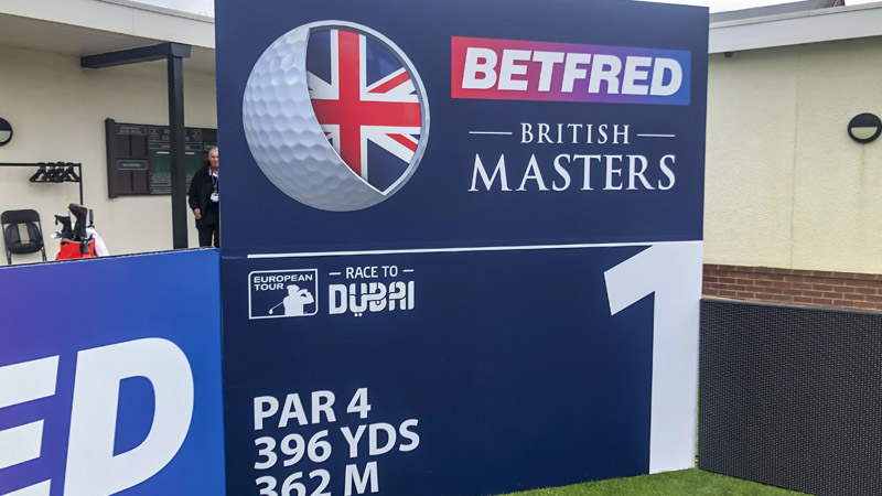 1st hole at the British Masters.