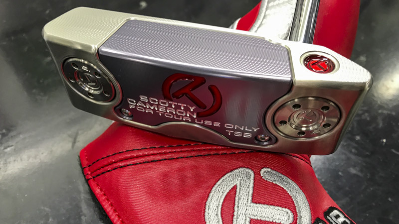 Scotty Cameron Select Squareback (TSB) with Circle T Cherry Bomb on the heel.