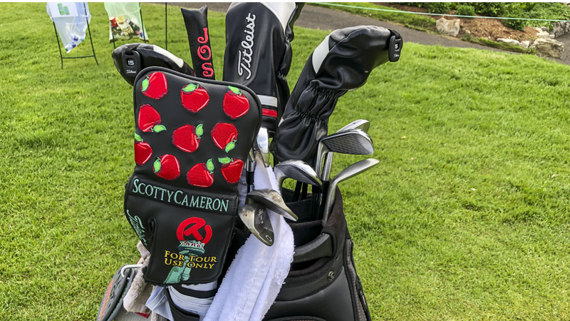 Player-issued Big Apple Circle T headcover from last month's PGA Championship.