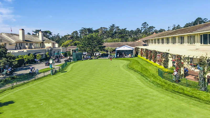 The practice green at Pebble Beach Golf Links.
