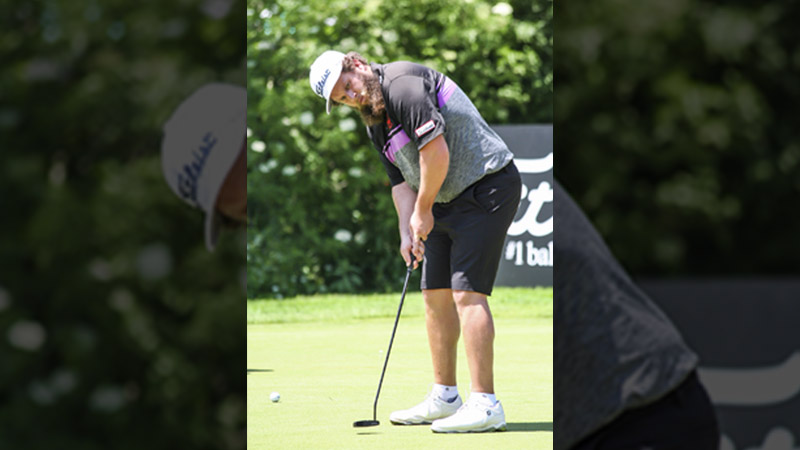 Andrew "Beef" Johnston on the green.